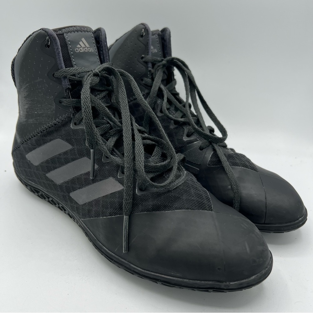 Adidas Mat Wizard 4 Carbon Black Wrestling‎ Shoes Mens Size 7.5 EUC Sneakers